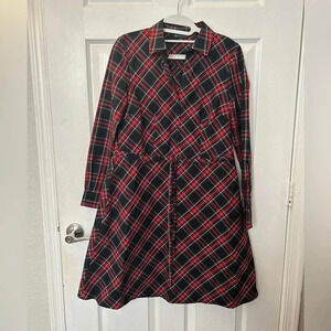 . Ladies Brooks Brothers Red Plaid Sleeveless Dress Size 4